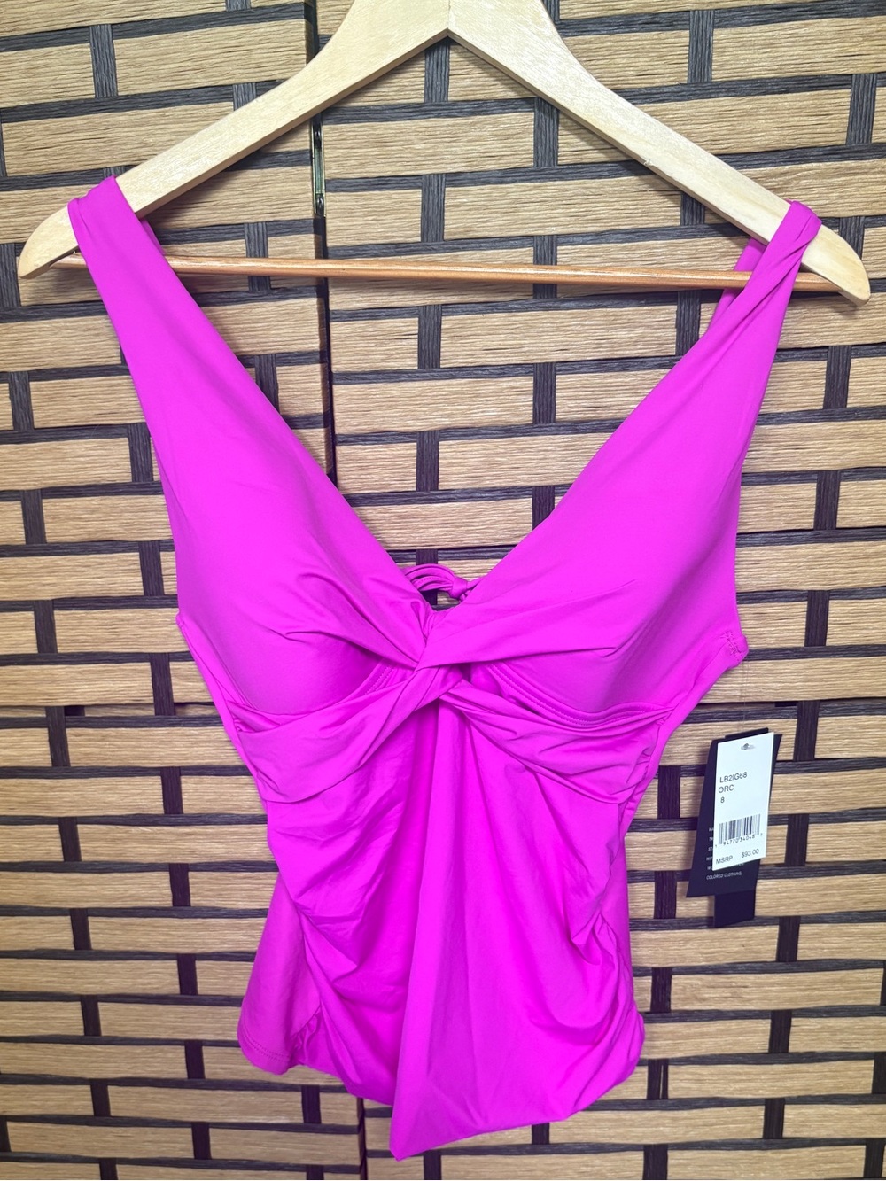 La Blanca Fuschia swim top size 8